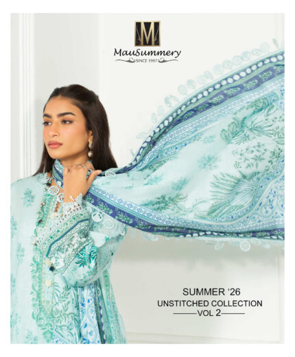 JADE 3 Piece Unstitched Lawn Digital Suit