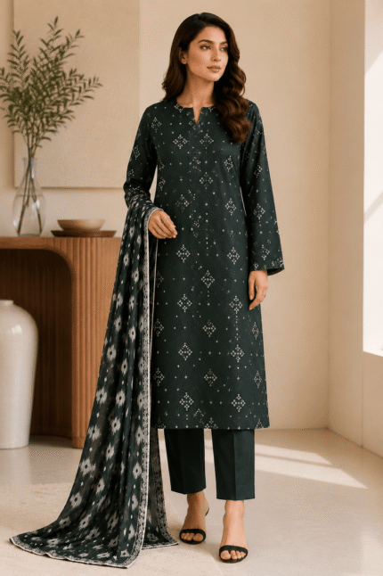 Safina — Midnight Wild | 3 Piece Unstitched Suit